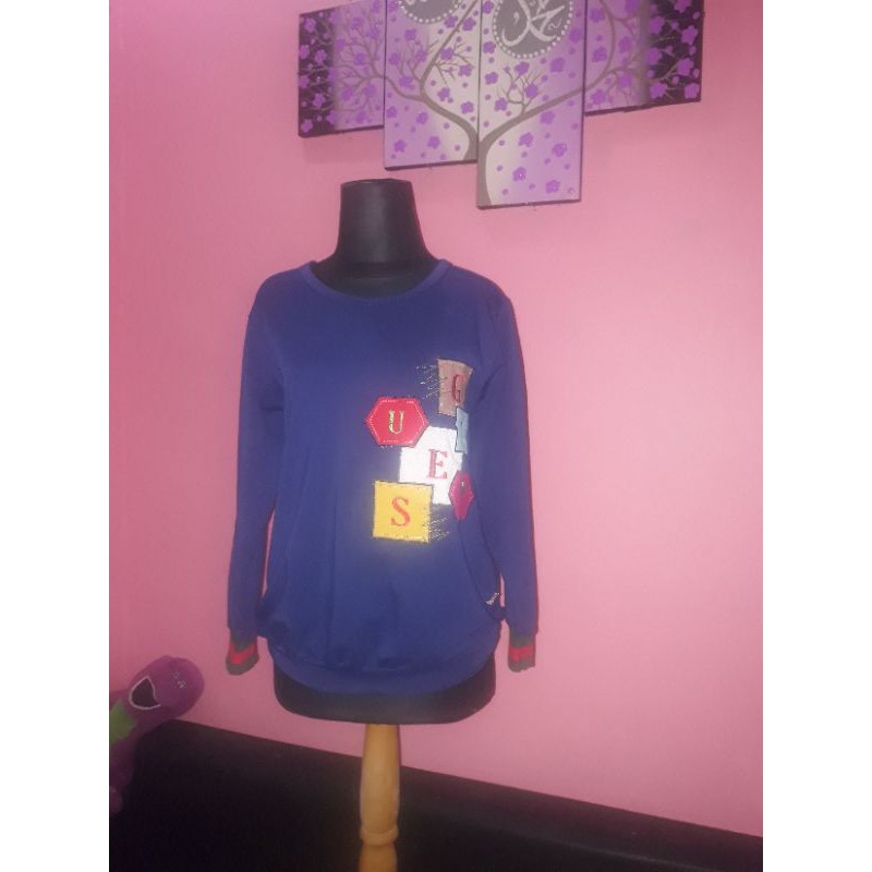 sweater baju wanita preloved navy guess bagus