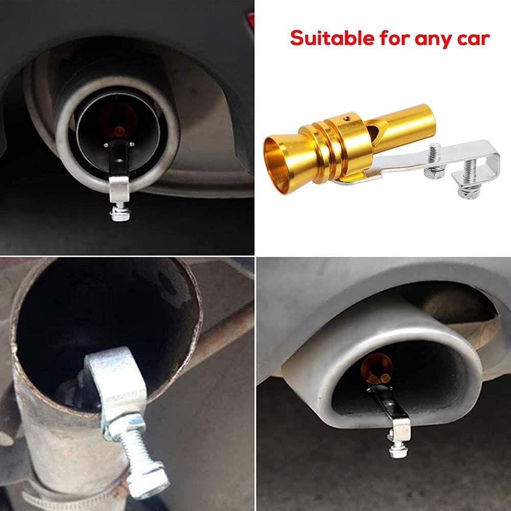 LANFY S/M/L/XL Car Blow Off Turbo Whistle Gold/Silver Exhaust Muffler Pipe Turbo Exhaust Pipe Universal Roar Maker Motorcycle Auto Replacement Parts Aluminum alloy Motorbike Sound Muffler Blow Off Valve/Multicolor