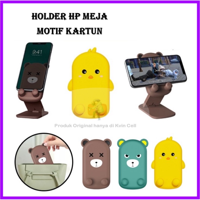 Holder Hp Tripod Meja Untuk Hp Phone Holder Bagus Lipat Holder Hp Karakter Lucu Kartun Karet Line Br