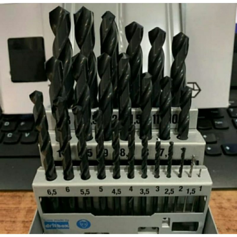 MDN | Mata Bor Besi NACHI Set Box HSS Ukuran 1 s/d 13 mm 1 Box 25 Pcs Drill Merk Nachi Good Quality 
