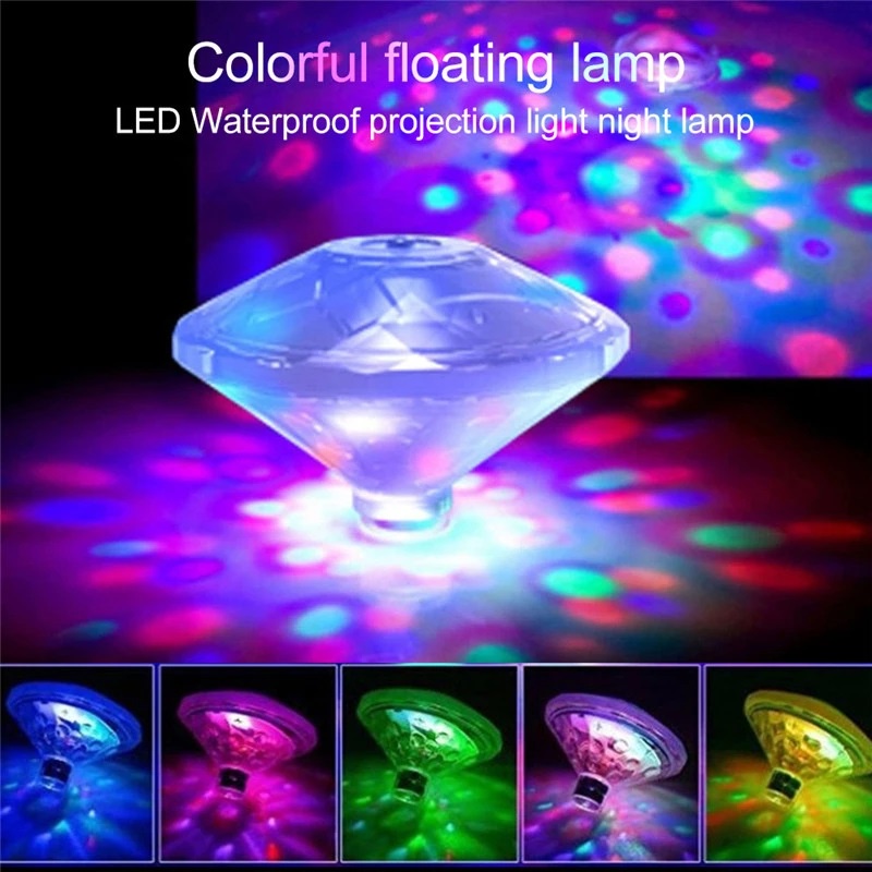 Floating Underwater Light RGB Submersible Battery Powered LED Disco Light Glow Show Swimming Pool Party Spa Baby Bath Light