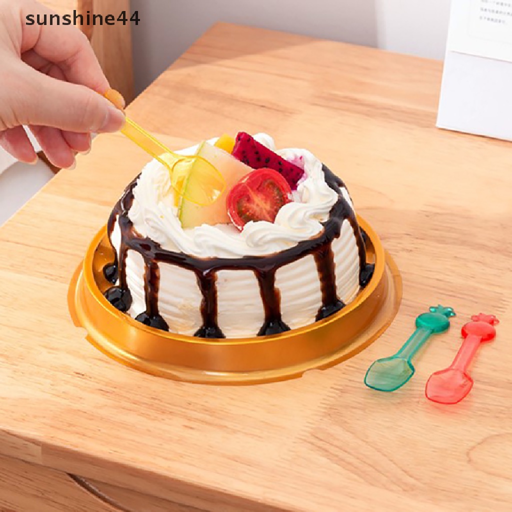 Sunshine 9Pcs Sendok Es Krim / Buah / Kue / dessert Mini Lucu Untuk Piknik