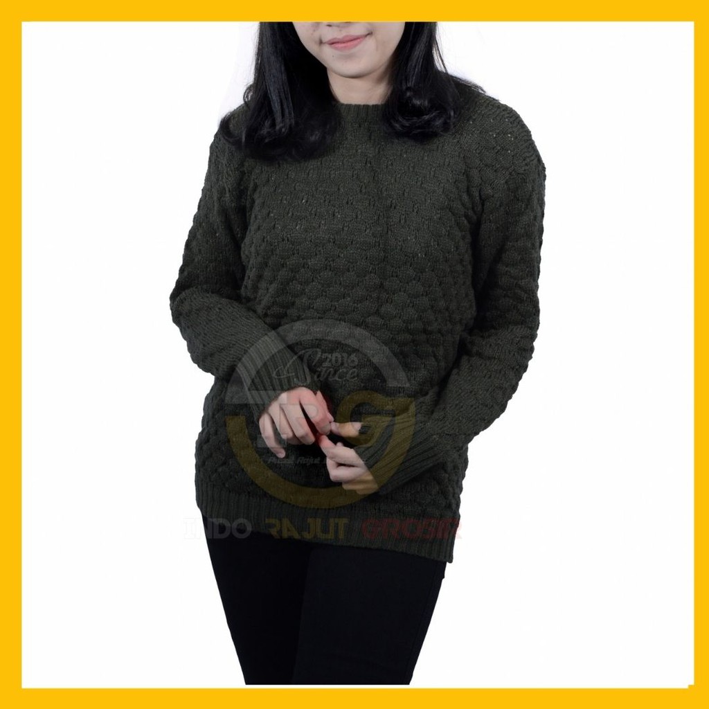 TERMURAH - NANAS POPCORN SWEATER / SWEATER RAJUT TEBAL/ ROUNDHAND POPCORN / SWEATER ROUNDHAND / SWEATER TEBAL MURAH / NANAS SWEATER