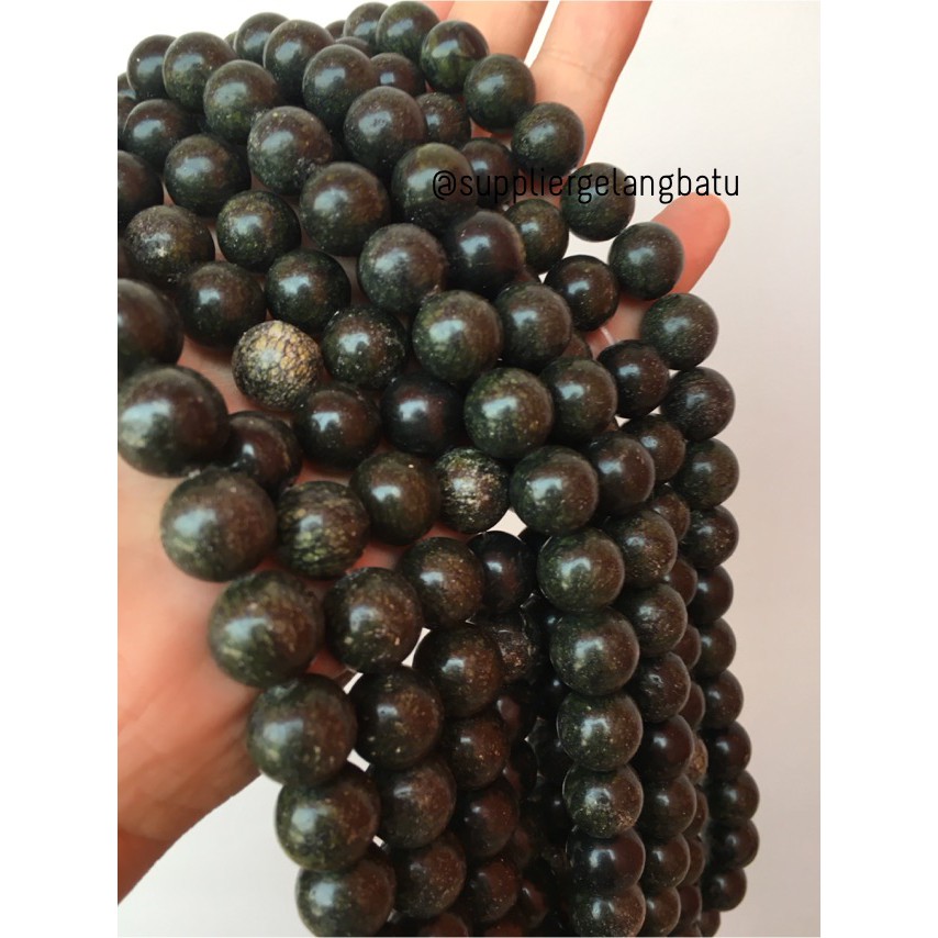 Black Jade 12mm magnetic bahan gelang kalung kesehatan premium akik aksesoris craft supplier grosir