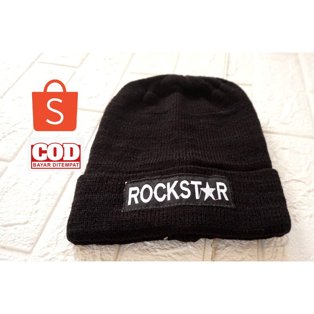 Topi Kupluk Panjang Rajut Rockstar Fashion