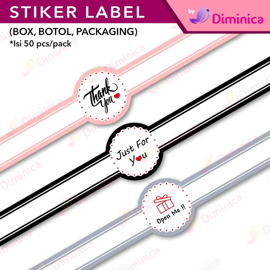 Sticker Label Makanan,Sticker Tutup Botol, Stiker Box Kue, Stiker Ucapan,Sticker Hampers Murah-Thank You