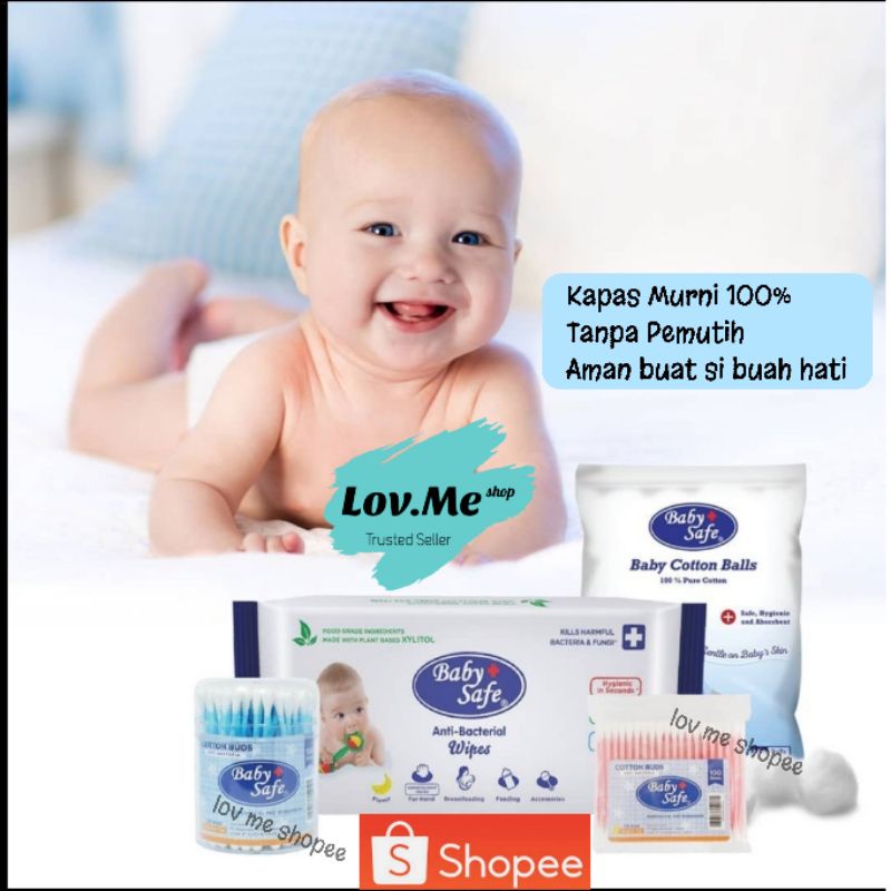 lov me❤ Cotton Bud Baby Safe -kapas Murni 100% - Babysafe korek kuping cb9128 cb9130 cb9132 cb9134 cb9131 cb9135 cb9136