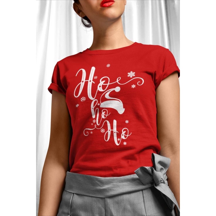 MYSTIQUE.ID-BAJU KAOS NATAL HOHOHO T-SHIRT LUCU DAN AESTHETIC