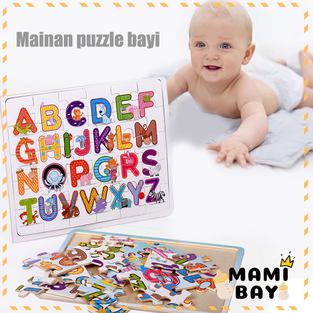 Mamibayi Puzzle  kayu anak  wooden toys mainan edukasi bayi  jigsaw puzzle