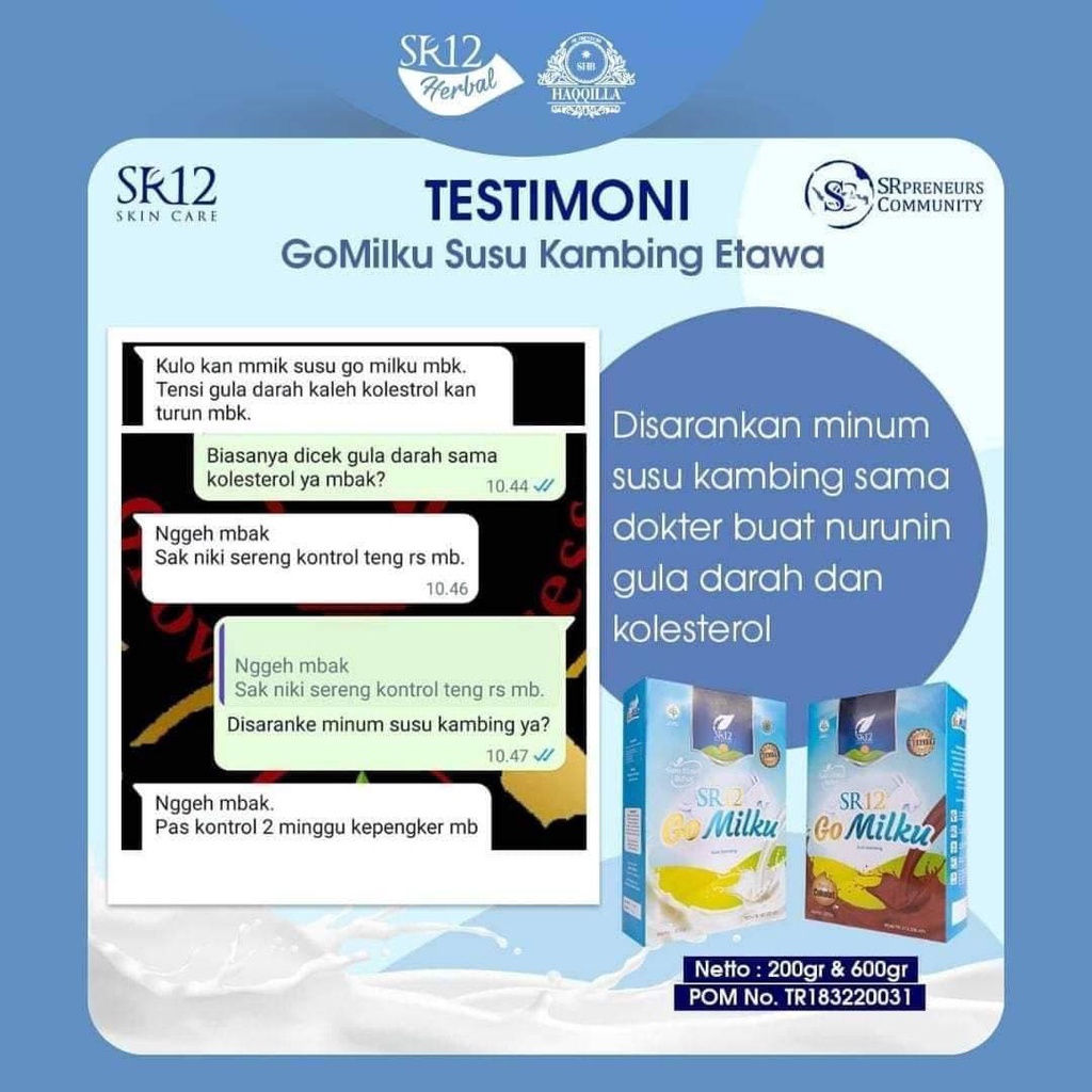 Susu Kambing Etawa Bubuk Tanpa Gula Penurun Kolesterol Vertigo Bebas Laktosa