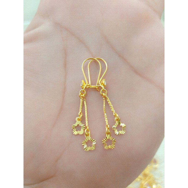 ANTING JURAI PERAK 925 LAPIS MAS KUNING ASLI