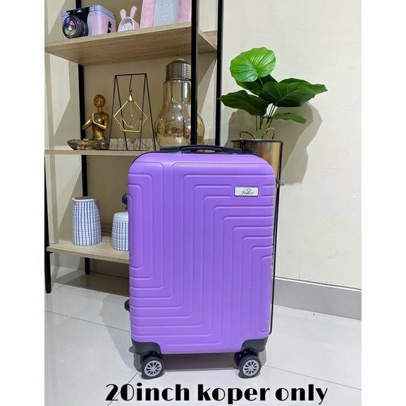 BAYAR DITEMPAT Joshee 123 koper cabin 20inch koper bagasi 24inch koper fiber tas - Ungu, 20" Koper
