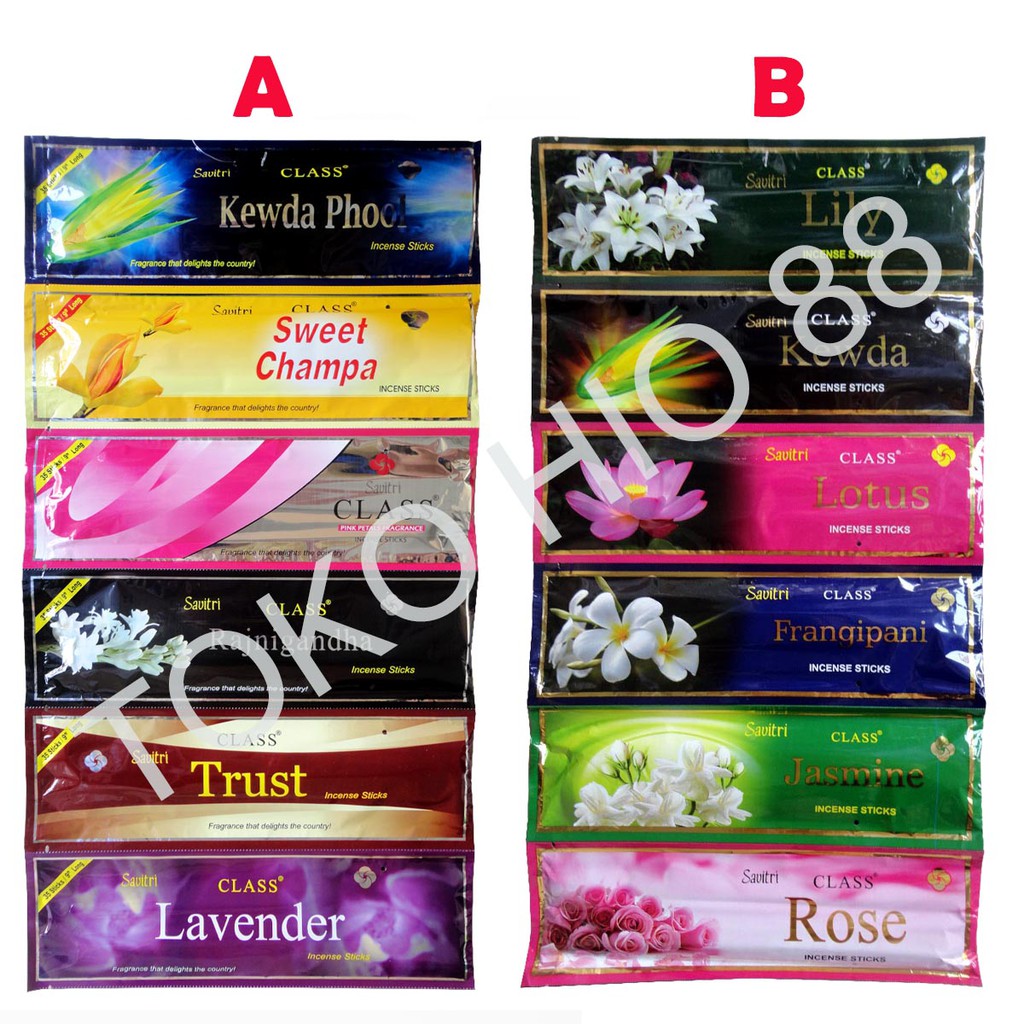 Hio Dupa Wangi India Aromaterapi Merk Savitri 1 Renceng Mix 6 in 1 Incense Sticks Aromateraphy