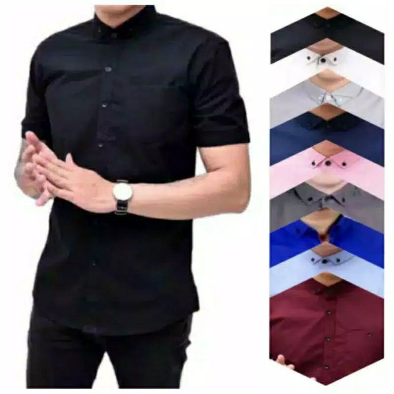 Kemeja Pendek Pria Kekinian,Bahan katun OXFORD Terbaik