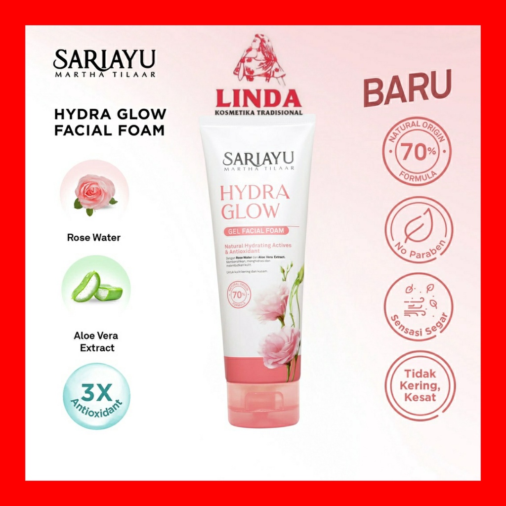 SARIAYU HYDRA GLOW GEL FACIAL FOAM 100G