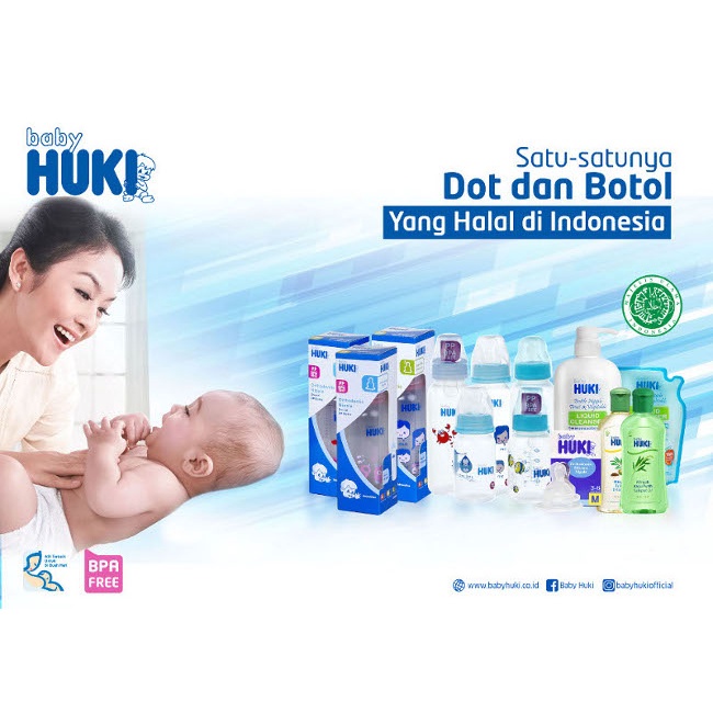 *FRAULEINCO* HUKI Baby Botol Susu 60ml 120ml 240ml Dot Gepeng /Nipple Bulat ROUND