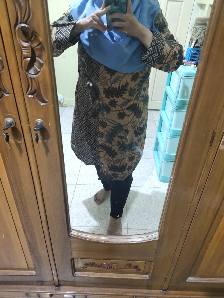 Batik Dolby Dolbi Dobby Doby Tenun Sutra Tulis Katun Atbm Baron Atasan Batik Wanita Sogan Srg308