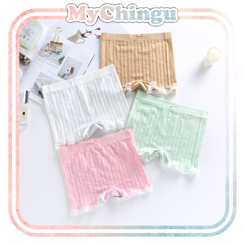 ❀ Chingu ❀ PW012 COD Short Pants Wanita Motif Garis Bunga Celana Dalam Wanita CD Import Surabaya