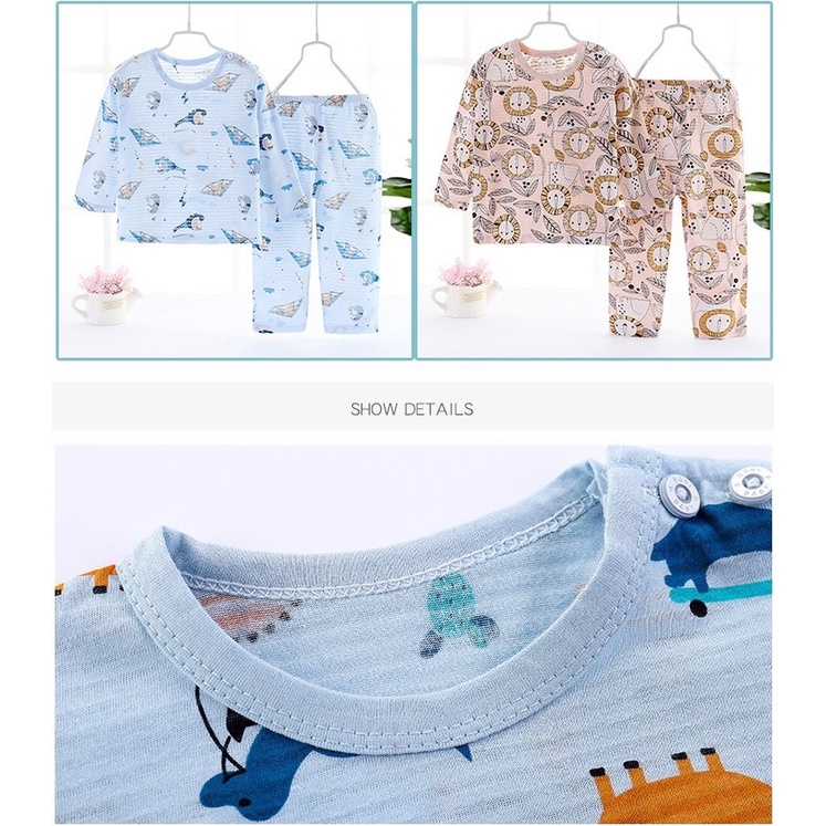 LKM280 Setelan Oblong Baju Kaos + Celana Panjang Set 2in1 Cewek Cowok Import [1KG 8PC] LITTLE KUMA