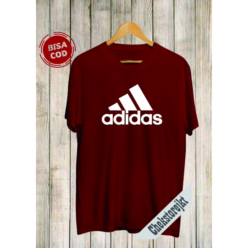 Kaos Distro Pria/wanita Adidas logo Big white Terbaru Premium Quality