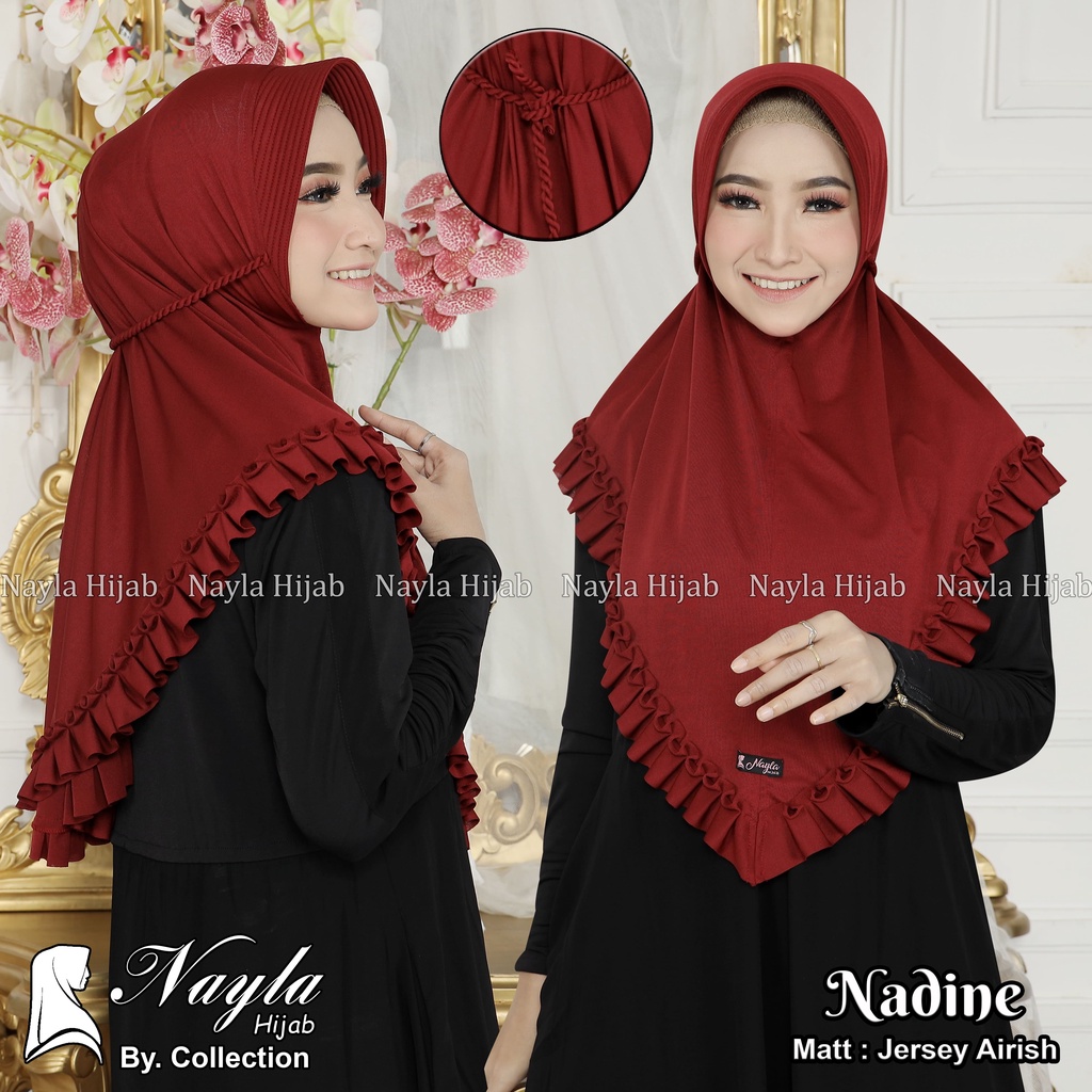 Kerudung Instan Tali Kepang Nadine Hijab Instan Jersey Airis Jilbab Terbaru Nayla Hija'b