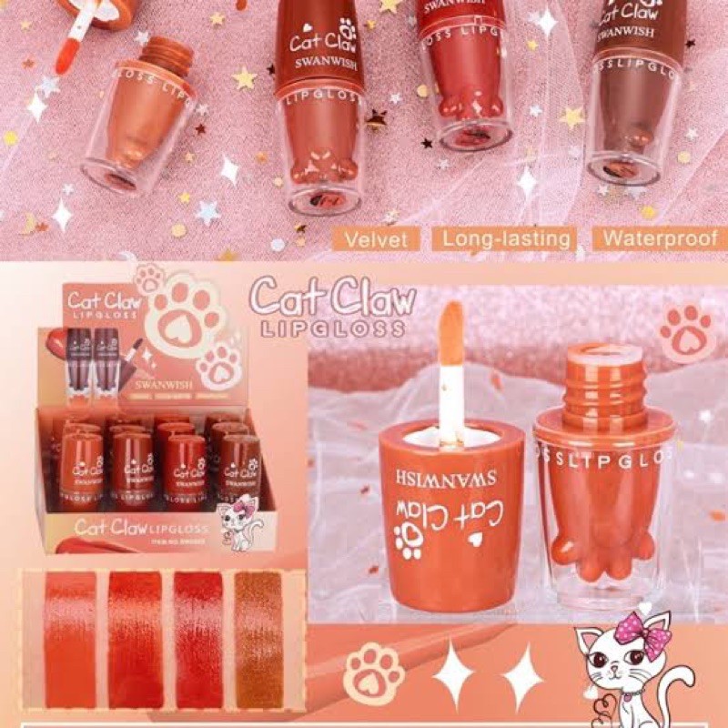 [Per Batang] Lipcream Swanwish Cat Claw Velvet Longlasting Waterproof
