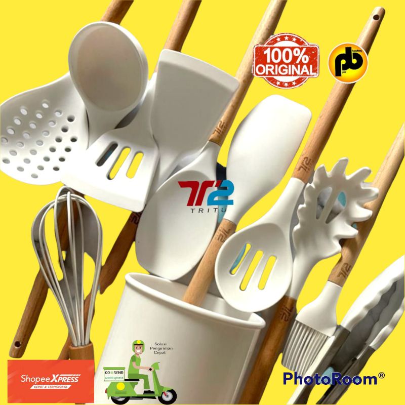 READY SUTIL PREMIUM/ Silicon set utensils 12pcs TRITU/ Sutil set utensil TRITU/Sutil Tritu/ Sutil si
