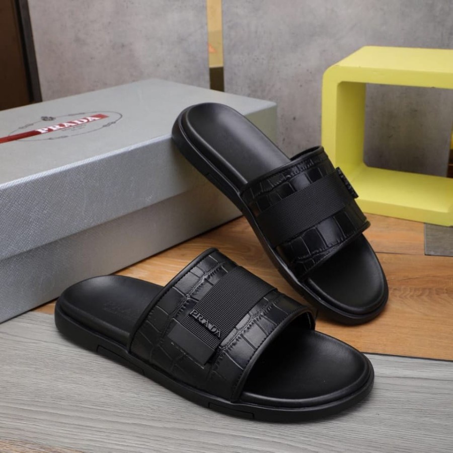 sandal pria slide sendal cowok pr4d4 top branded p1shoes slippers men