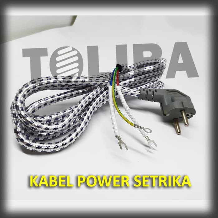 kabel setrika strika gosokan isi 3 panjang 2m 2 meter / steker arde