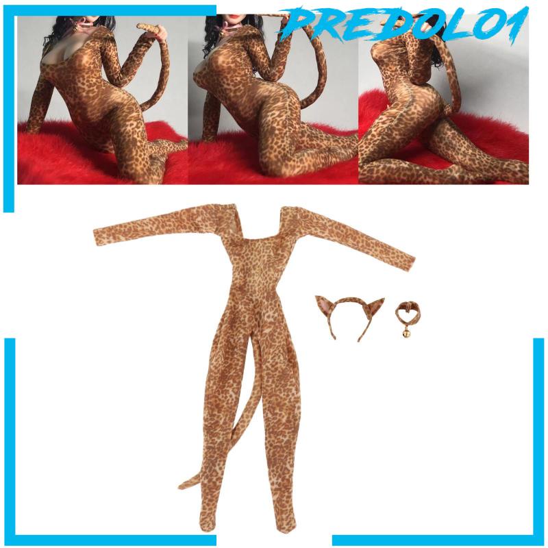 1/6 Woman Leopard Print Suit for 12'' Action Female Figure Doll Clothing