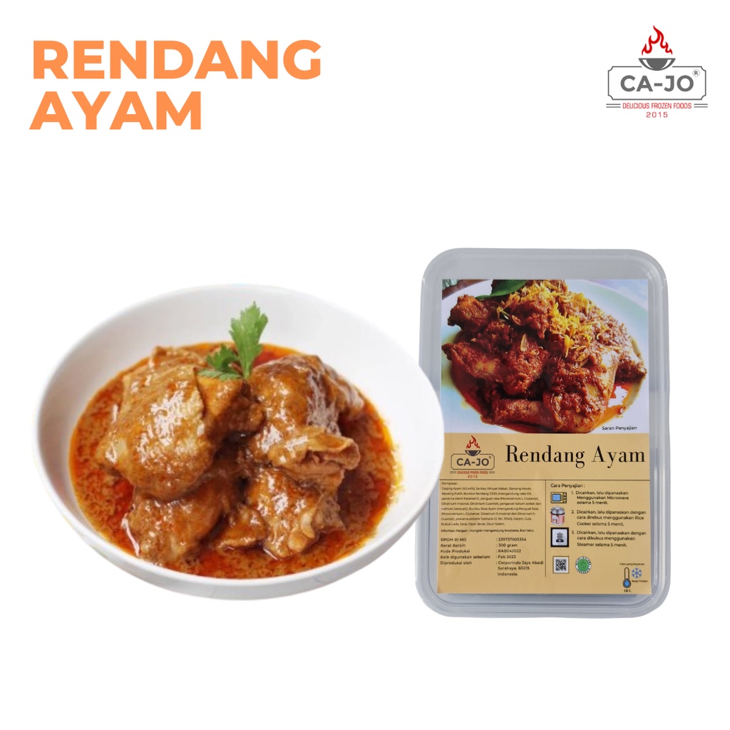 

CA-JO Frozen Food / Rendang Ayam 300 Gram / Makanan Instan