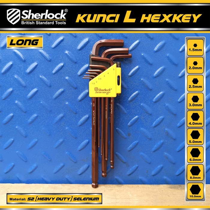 Kunci L Hexkey Set 9pcs - Sherlock Matrial S2 Kunci L (Panjang)