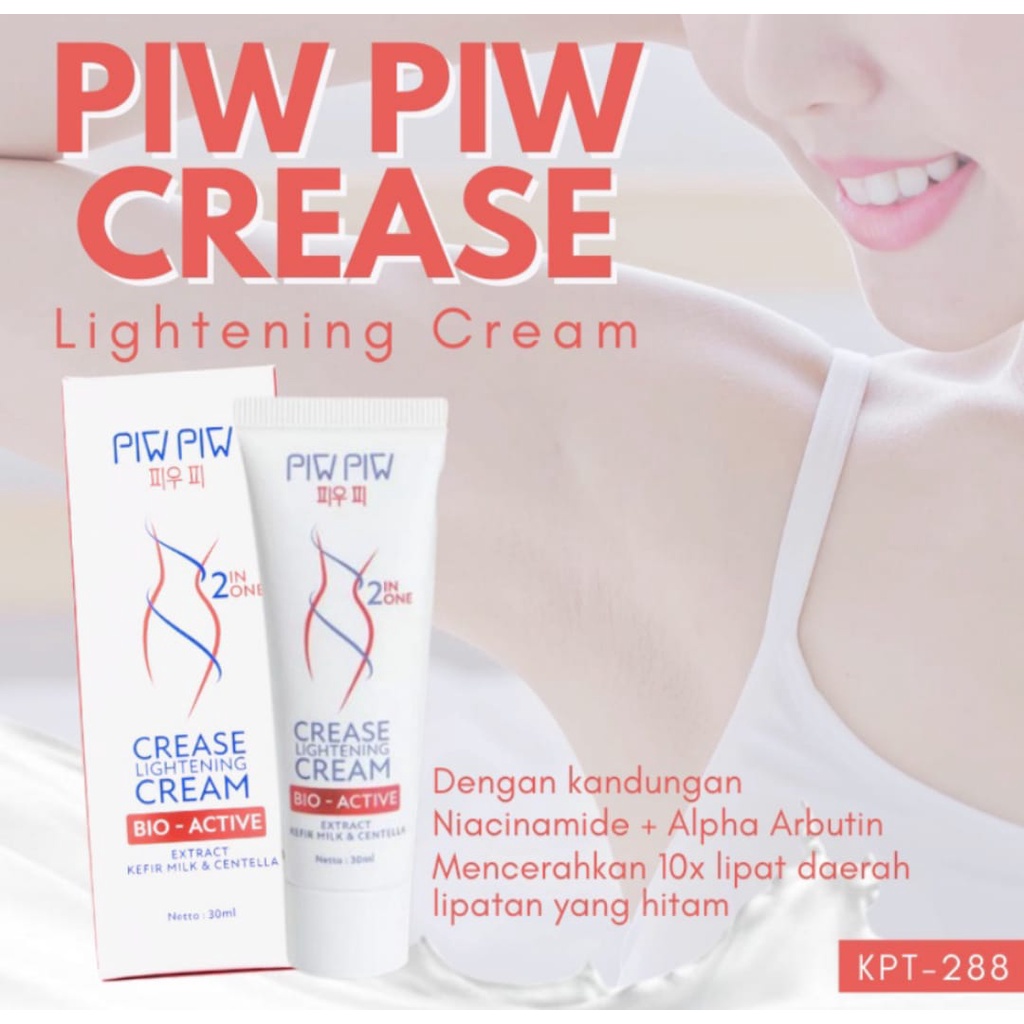 PIW PIW CREASE LIGHTENING CREAM ORIGINAL BPOM / PEMUTIH KETIAK / SELANGKANGAN / AREA GELAP