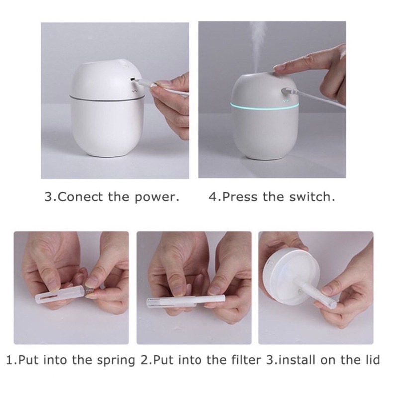 (D031)  Humidifier Udara Purifier Air Diffuser Portable Pelembab dan Penjernih Udara