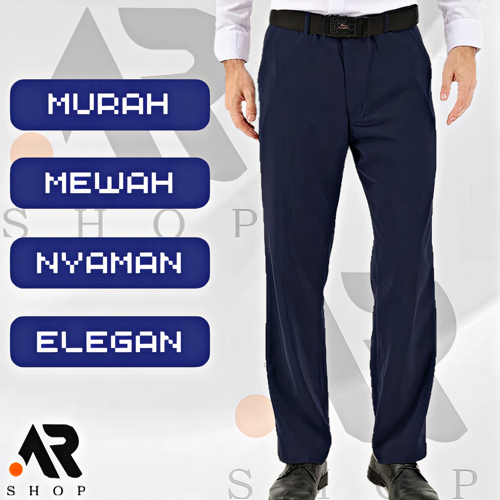Celana Formal Pria BIG SIZE Celana Kerja Jumbo Reguler Standar Kantor Bahan Kain Teflon