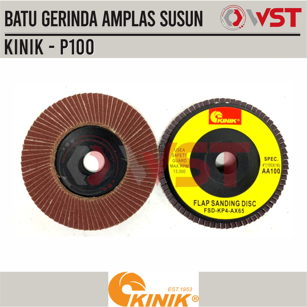 KINIK Batu Amplas Susun Bulat 4inch A100 / Kinik Flap Disc Grid 100