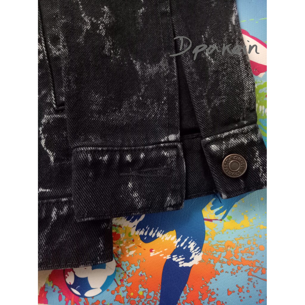 Jaket Jeans Pria Denim Black Sandwash