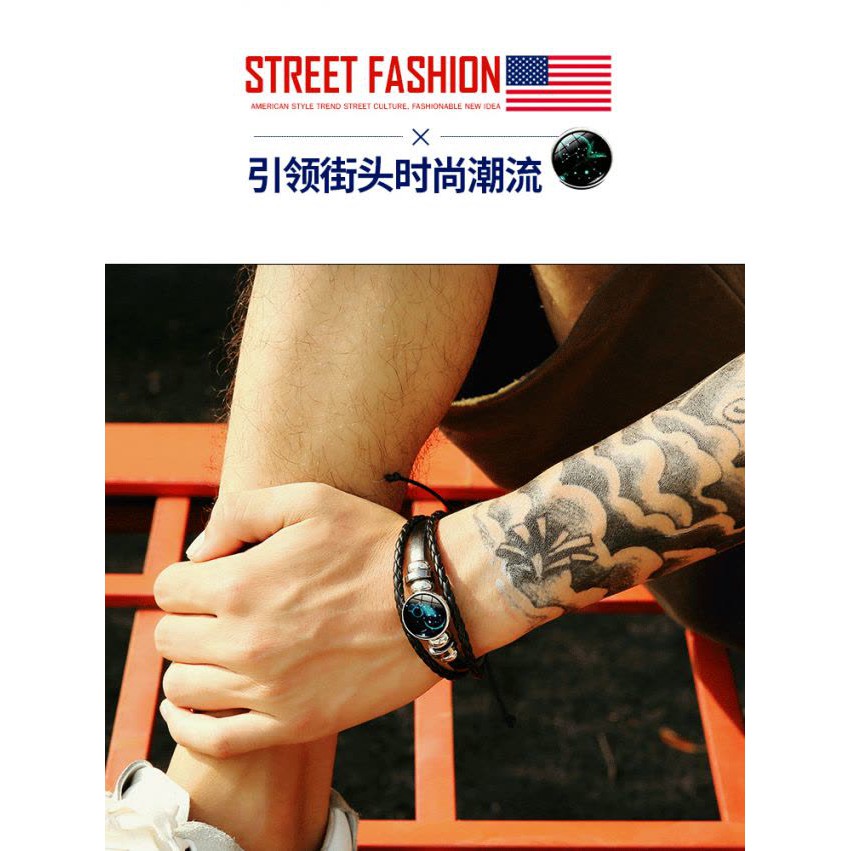 INDOMINI A004 GELANG ZODIAK TANGAN WANITA PRIA KEPANG ZODIAC FASHION KOREA GLOW IMPORT MURAH HIASAN