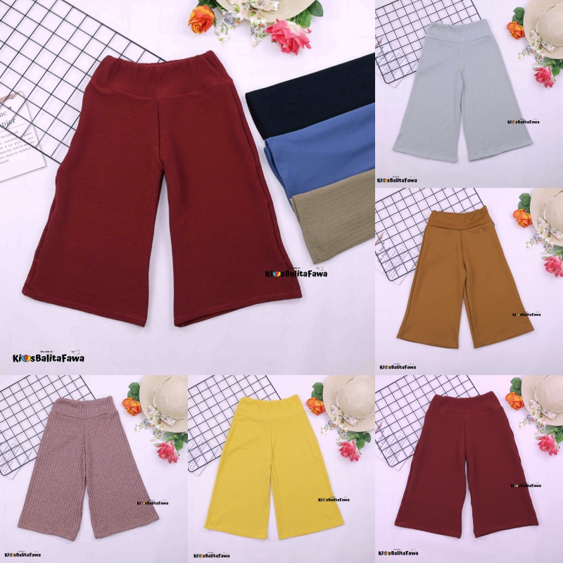 Kulot Polos uk 1-15 Tahun / Celana 3per4 Anak Perempuan Skirt Pendek Pants Murah Kulot Bawahan Polos babycinnamon