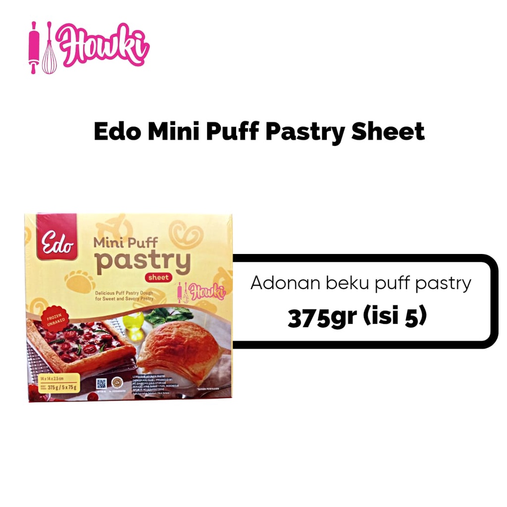 

Edo Mini Puff Pastry Sheet 375gr ( Isi 5pcs )