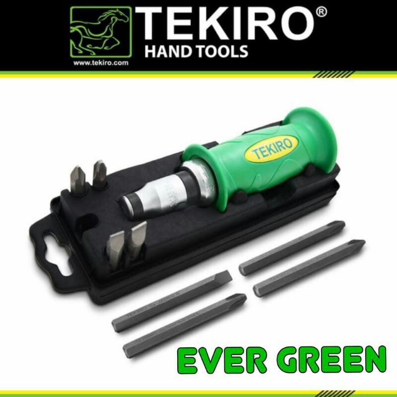 OBENG KETOK GEDOR set 9 pcs TEKIRO IMPACT DRIVER -- Treker Stang Mata Kunci CVT Sok L T Ring Pas set