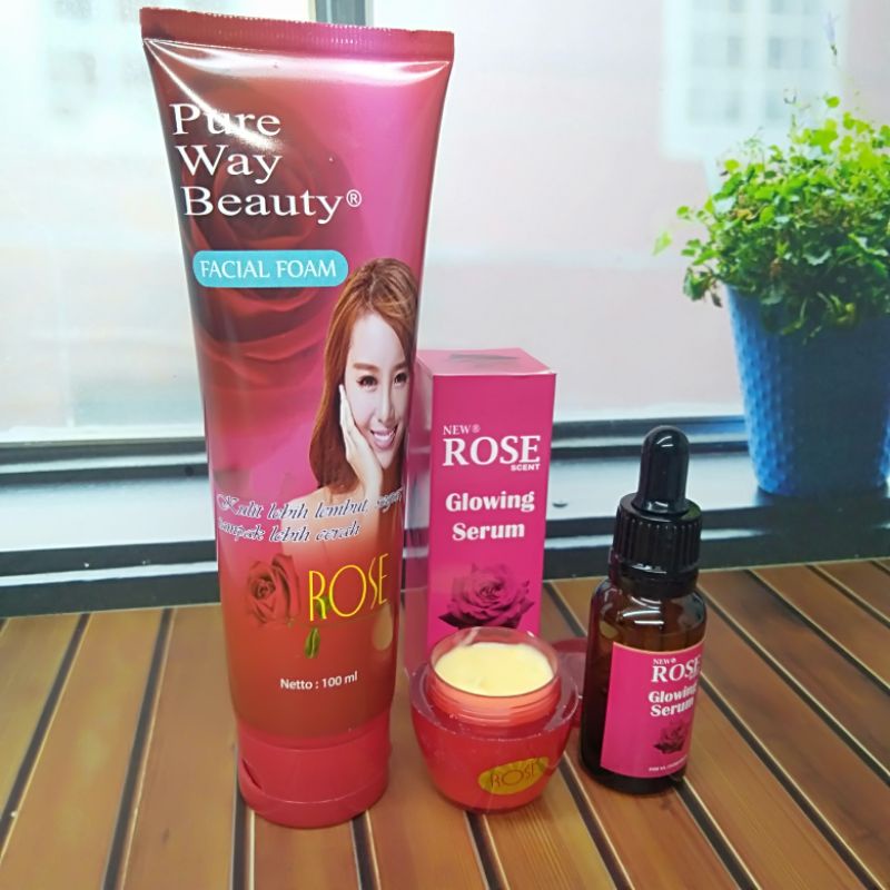 Paket Cream Rose 3In1 // Cream+Facial Foam+Serum