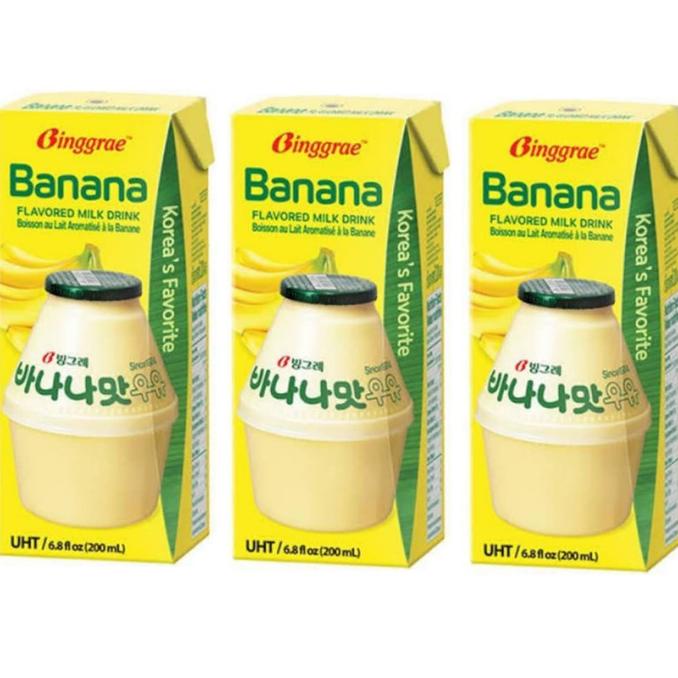 

BISA BAYAR DITEMPAT [BUNDLE OF 3] BINGGRAE Banana 200 ML Susu Korea Rasa Pisang