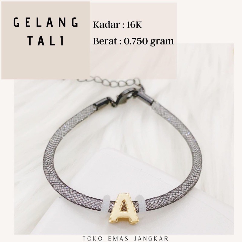 Gelang Tali Emas Bling-Bling Huruf 0.750 Gr