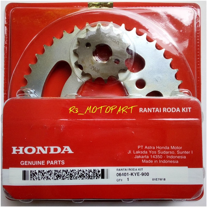 Gir Set/Gear Paket/Chain Kit New Megapro Monoshock Original/Ori AHM