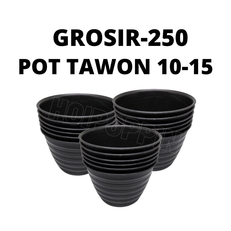 GROSIRAN TW 250 HITAM ( Baca deskripsi )- POT TAWON HITAM - POT BUNGA - POT TAWON - POT TAMAN - POT - POT TANAMAN