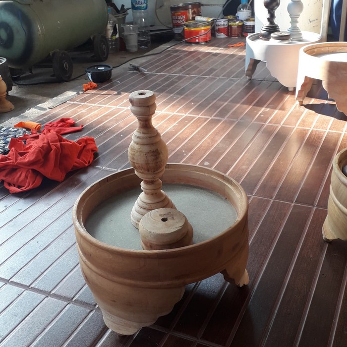 tebok dan pion mentah Tebok kayu mentah model flat dan cincin