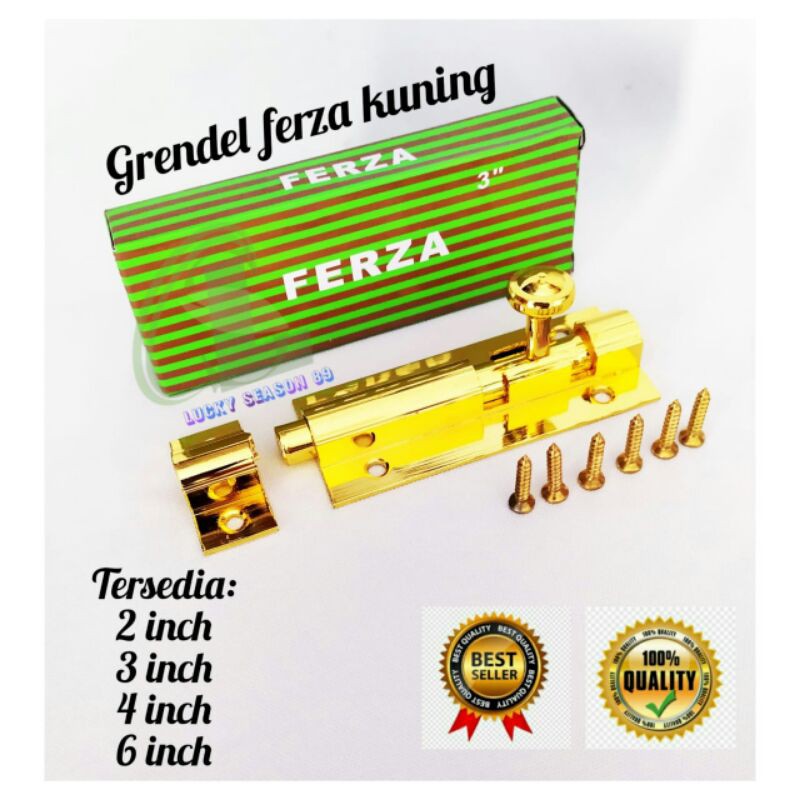 SELOT PINTU/GRENDEL FERZA KUNING 2&quot;-6&quot;/GRENDEL PINTU