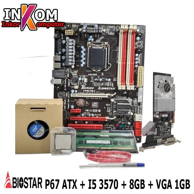 Paket Mainboard Mobo Motherboard P67 ATX Dengan Processor i5