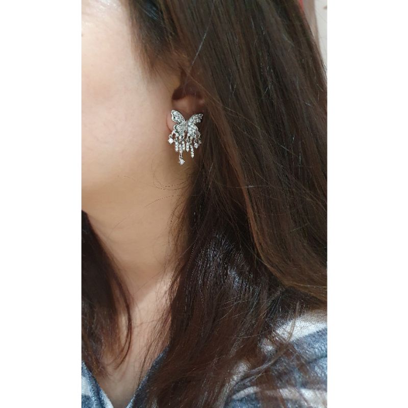 Anting Silver925 Perak Full Mata Kilau Anti Karat anti alergi anting premium berlian kilap S-85